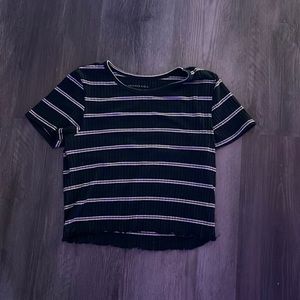 American Eagle Crop stripe T shirt